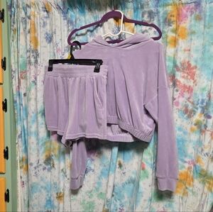 Iris Lilac Velour Track Suit Size Medium